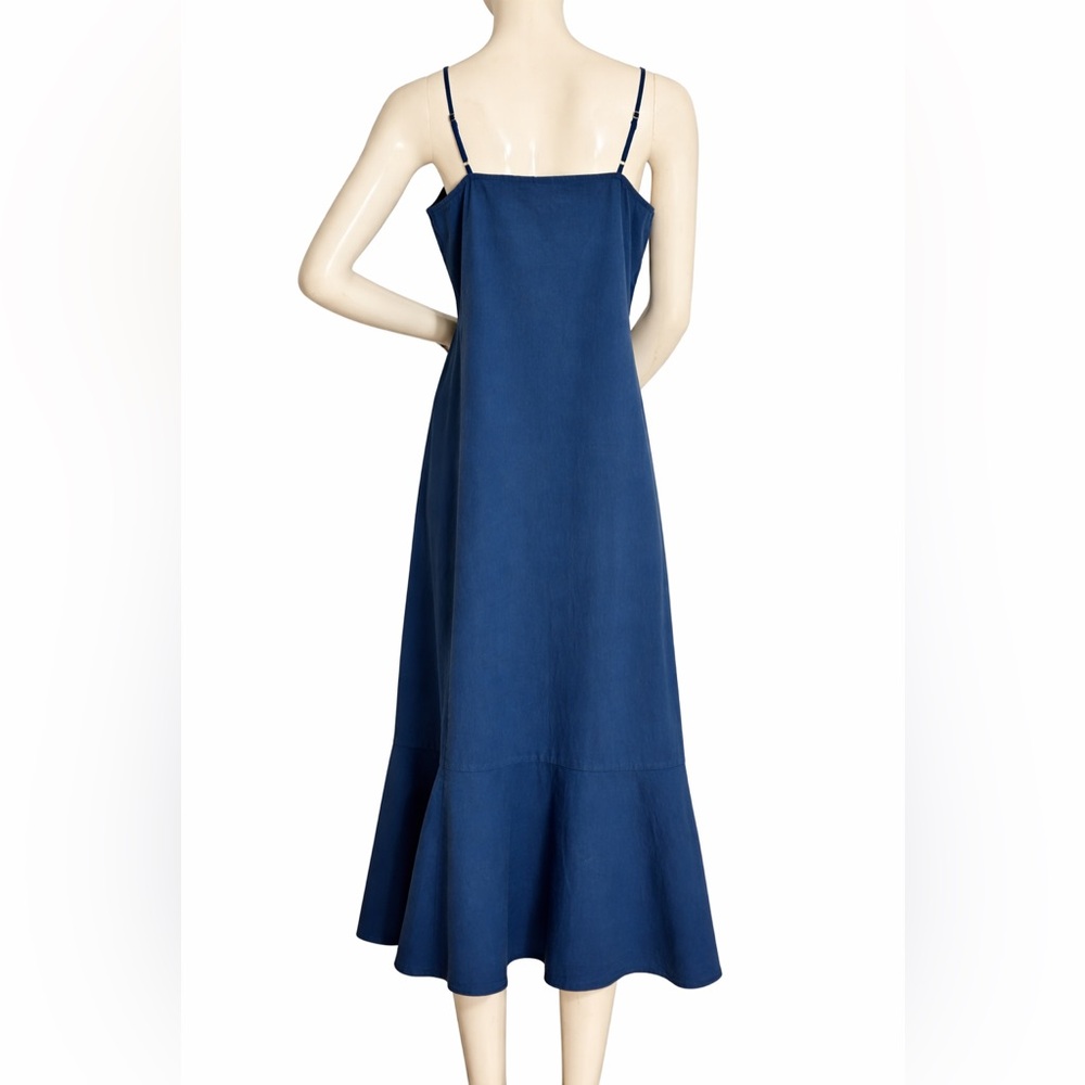 Uniqlo Hana Tajima Blue Minimalist Midi Dress 100% Cotton Size S - Picture 3 of 7